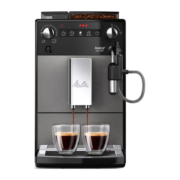 Machine A Café - Melitta - Avanza F270-100 - Réservoir D'eau 1,5 L - Réservoir A Grains 250 G - 1450 W - Gris Titanium Melitta