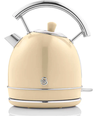 Retro Bouilloire, 1,8 L, Acier Inoxydable sans BPA, Résistance Cachée, sans Fil 3000 Crème SK14630CNEU