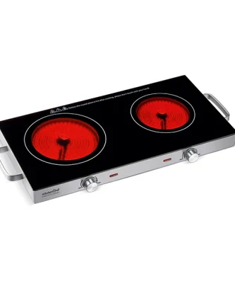 Plaque vitrocéramique 2 foyers 1800 W et 1000 W 64 x 30 cm KCP.PV2800 Kitchen Chef Professional