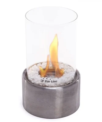 Cheminée de table à l'éthanol en acier inoxydable Purline