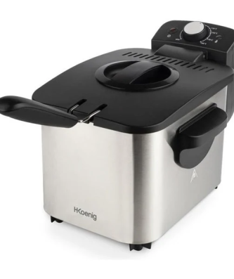 Hkoenig Dfx500 - Friteuse Electrique 3l - 2200w - Temperature Reglable - Corps En Acier Inoxydable - Panier Amovible Hkoenig