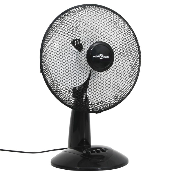 Ventilateur de table 3 vitesses 30 cm 40 W Noir VidaXL