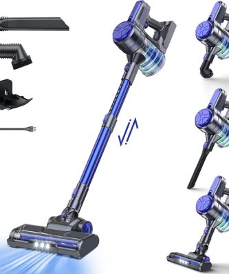 Aspirateur Balai sans Fil 6 en 1 bleu velour noir Vendos85