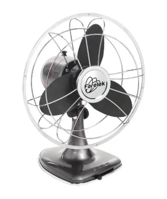 Redwood - Ventilateur A Poser ø30cm 30w Rétro Indus Anthracite Et Chrome Farelek