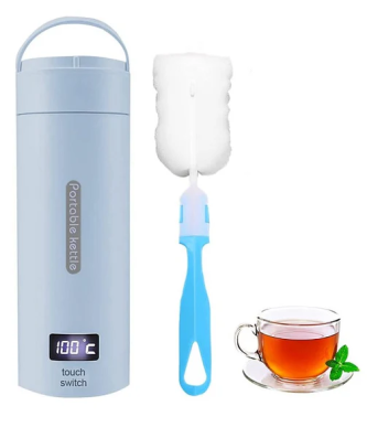 Bouilloire électrique de 0,35L de voyage portable avec 4 modes de réglage de la température bleu Vendos85