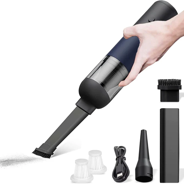 Aspirateur de table sans fil rechargeable 4000PA bleu noir Vendos85