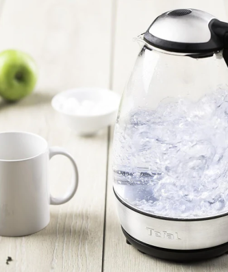 bouilloire électrique en verre de 1,7L sans fil 2400W gris noir Tefal