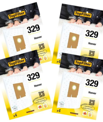 Lot de 4 packs de 4 sacs aspirateur 64329 pour Hoover Freespace EVO Premium TopFilter