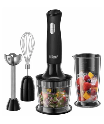 Mixeur Plongeant 3-en-1 - - Matte Black 24702-56 - 500 W - Bol 700 Ml - Hachoir 500ml - 2 Vitesses Russell Hobbs