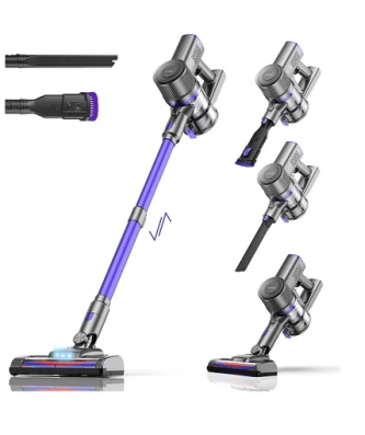 Aspirateur Balai sans Fil 6 en 1 160W violet gris Vendos85