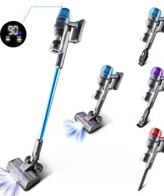 Aspirateur Balai Sans Fil Digital bleu et gris 450w F45 Vortex