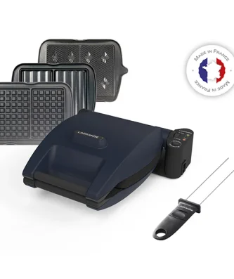 Gaufrier électrique Premium Gaufres® BLEU ABYSSE 3 plaques Lagrange
