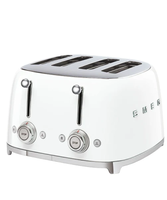 Toaster 4 fentes 2000 W TSF03WHEU blanc Smeg