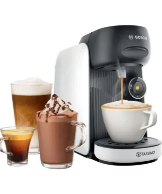 Machine A Café Multi-boissons - Tas16b4 - Tassimo T16 Finesse - 40 Boissons - Réservoir D'eau Amovible 0,7l - Blanc Bosch