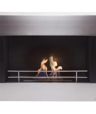 Cheminée éthanol en acier chromé Purline