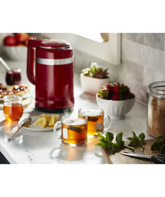 bouilloire électrique de 1,5L 2400W rouge empire argent Kitchenaid