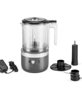 Hachoir électrique sans fil 2 vitesses 1,18 L gris mat 5KFCB519EDG Kitchenaid