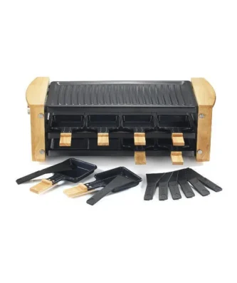 Raclette Gril 8p 120w Bois Range Poelons Kitchenchef - Kcwood8rp Kitchen Chef Professional