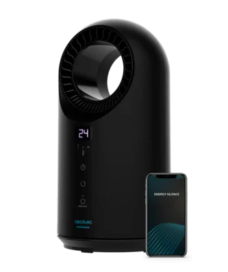 Chauffage soufflant Wi-Fi avec oscillation et 3 modes et panneau tactile 1500W noir Cecotec
