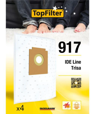 Lot de 4 sacs aspirateur IDE Line et Trisa Premium TopFilter