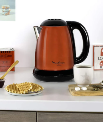 bouilloire électrique de 1,7L sans fil avec base 360° 2200W rouge noir Moulinex