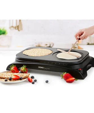 Crêpière double pour 2 crêpes de 18 cm 1000 W DO8715P Domo