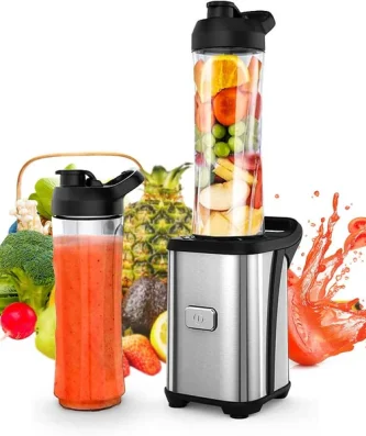 Blender électrique Smoothie 0,6L 350W gris noir Vendos85