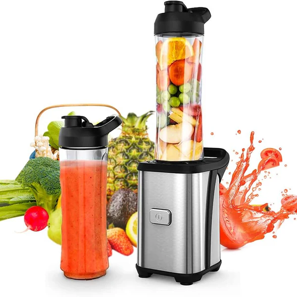 Blender électrique Smoothie 0,6L 350W gris noir Vendos85