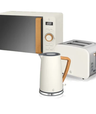 Set petit-déjeuner bouilloire grille-pain micro-ondes 20L Nordic Blanc 2200 Blanc STRP1060WHTNEU