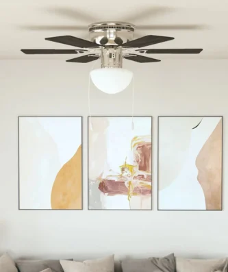 Ventilateur de plafond décoré avec lumière 82 cm Marron foncé VidaXL