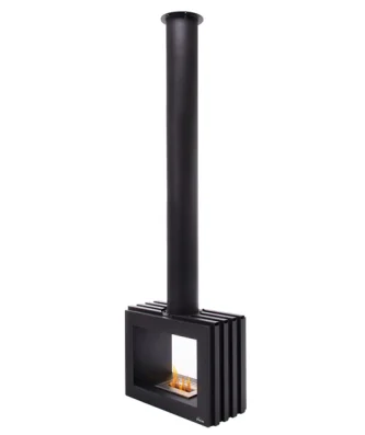 Cheminée à l'éthanol en acier noir Purline