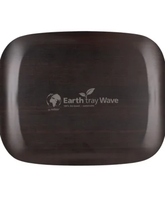 Plateau de service Roltex Wave 46x36cm bois foncé veiné