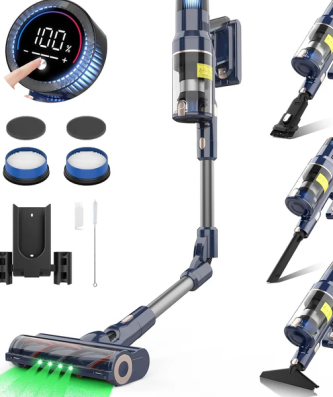 Aspirateur Balai sans Fil 480W bleu gris Vendos85