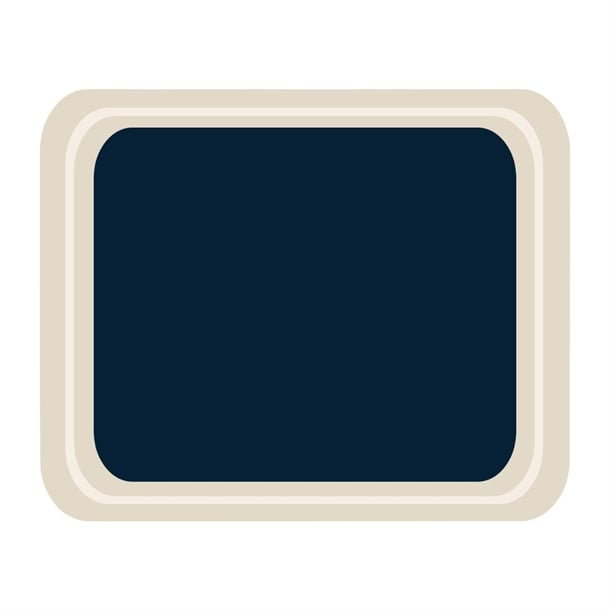 Plateau de service en polyester Roltex Cafétéria 325 x 265mm bleu