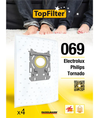 Lot de 4 sacs aspirateur Electrolux Philips et Tornado Premium