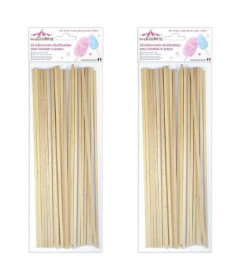 50 bâtonnets pour barbe à papa Scrapcooking