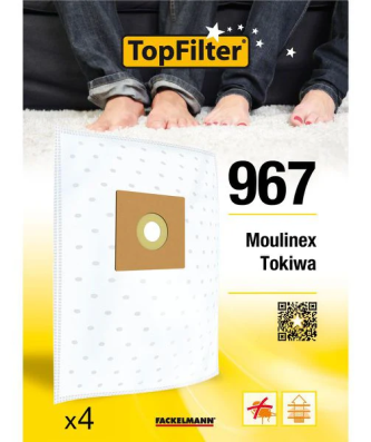 Lot de 4 sacs aspirateur pour Moulinex Premium TopFilter