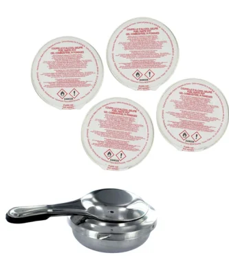 Brûleur à alcool et 4 coupelles d'alcool gélifié Fackelmann Fackelmann