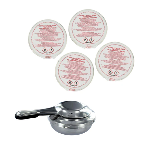 Brûleur à alcool et 4 coupelles d'alcool gélifié Fackelmann Fackelmann