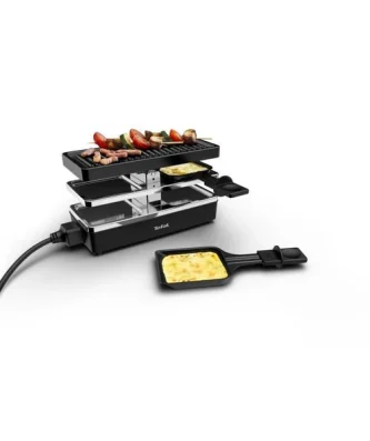 Appareil A Raclette Et Grill, 2 Personnes, Modulable, Prise Intégrée Pour Brancher D'autres Appareils, Plug & Share Re23 Tefal
