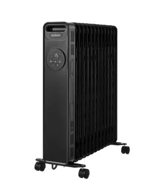 Radiateur Electrique Bain Dhuile 2500w Oceanic - 3 Puissances - Thermostat Electronique - Telecommande - Mobile - Noir Oceanic