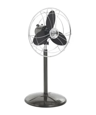 Saguaro- Ventilateur Sur Pied ø40cm 40w Rétro Indus Anthracite Et Chrome Farelek