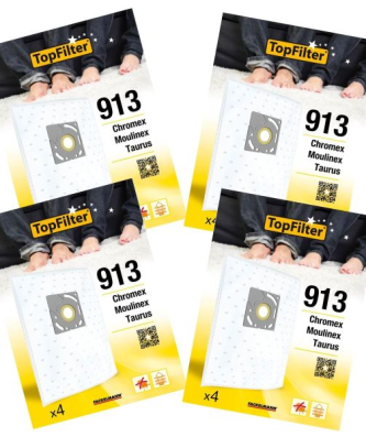 Lot de 4 packs de 4 sacs aspirateur 64913 Moulinex Premium TopFilter