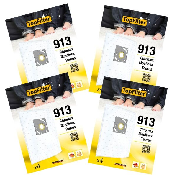 Lot de 4 packs de 4 sacs aspirateur 64913 Moulinex Premium TopFilter