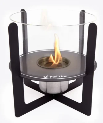 Cheminée de table à l'éthanol avec cylindre en verre Purline