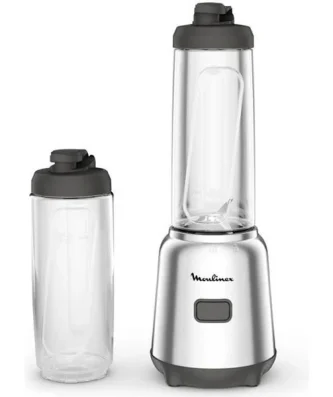 Moulinex blender mixeur, 300 w, 2 bouteilles tritan à emporter, 4 lames amovibles, compact Moulinex