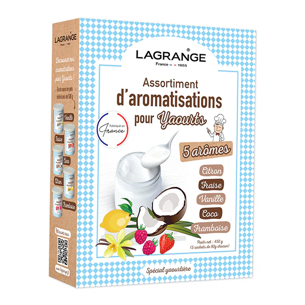 Assortiment de 5 arĂ´mes pour yaourt 425 g Lagrange