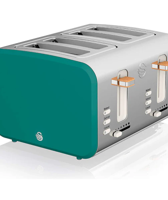 Grille-pain à Fente Large 4 tranches Design Moderne Nordic 1500 Vert ST14620GRENEU
