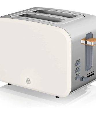 Grille-pain à Fente Large 2 tranches Design Moderne Nordic 900 Blanc ST14610WHTNEU