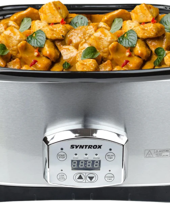 Mijoteuse en acier inoxydable de 7,5 litres avec fonction chauffante Syntrox